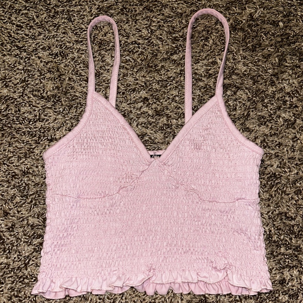 Pink Cropped Tank Top